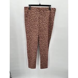 ANN TAYLOR NWT The Animal Print Side Zip Legging In Cherrywood // L